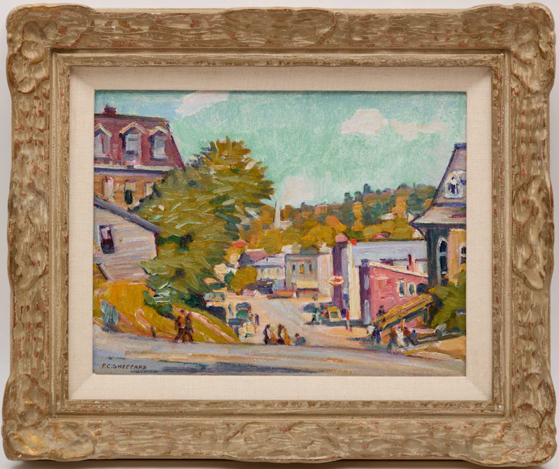 Peter Clapham Sheppard, Main Street, Bancroft, Ontario, oil on board, 1941 - view 2