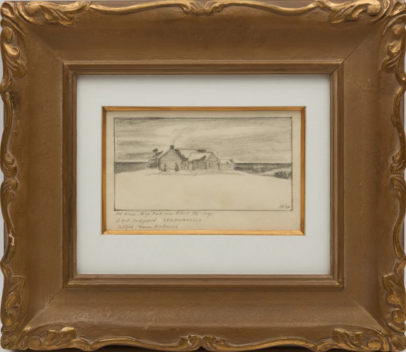 James Edward Hervey MacDonald, Old Home, High Park Near Ridout St. (Logs), graphite - view 2