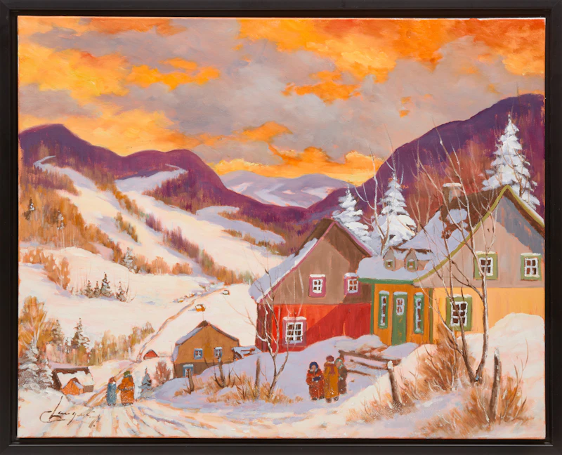 Claude Langevin, Entre voisin, oil on canvas - view 2