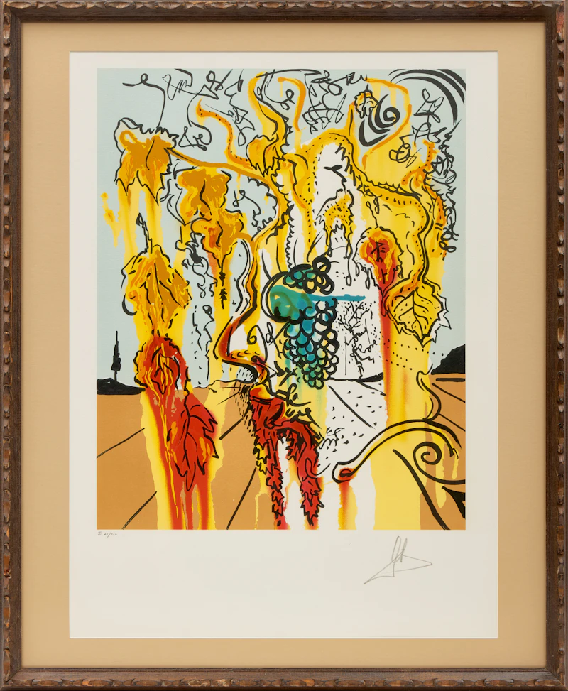 Salvador Dalí, Portrait of Autumn (from Joy of Bacchus series), colour lithograph - view 2