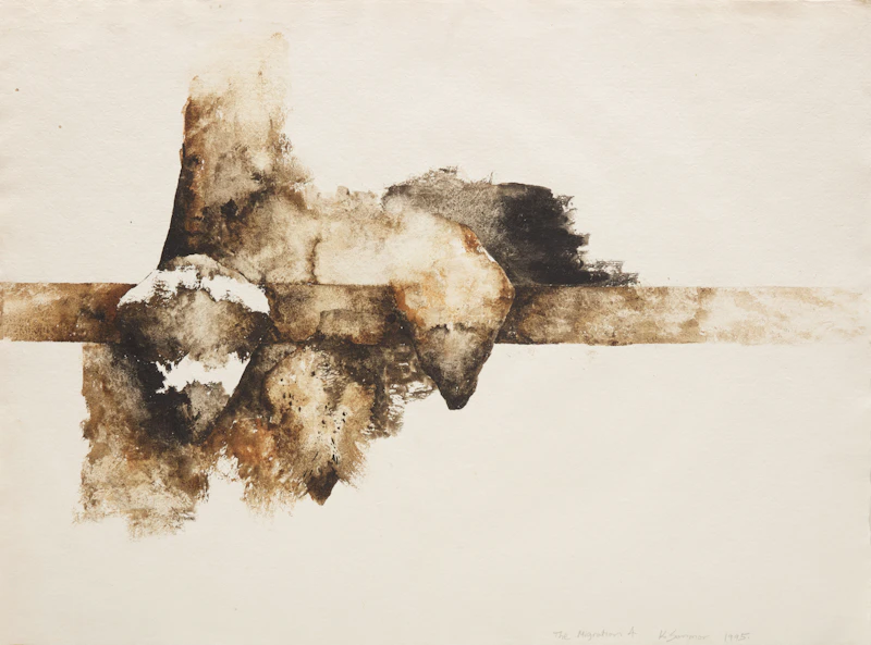 Kevin Sonmor, The Migration 4; Church and State Series 3; Interior Exterior Series 2", three water-based media works on paper - view 3