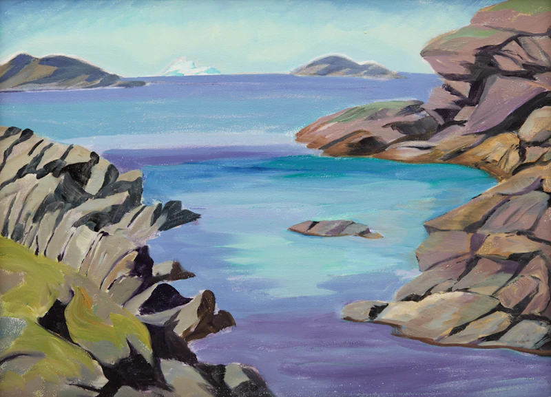 The Cove Behind Seal Inlet with Iceberg by Doris Jean McCarthy
