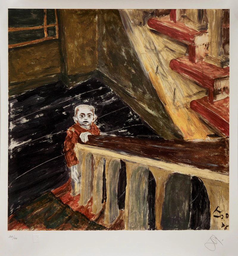 David Bowie, Child in Berlin, mixed media print - view 2