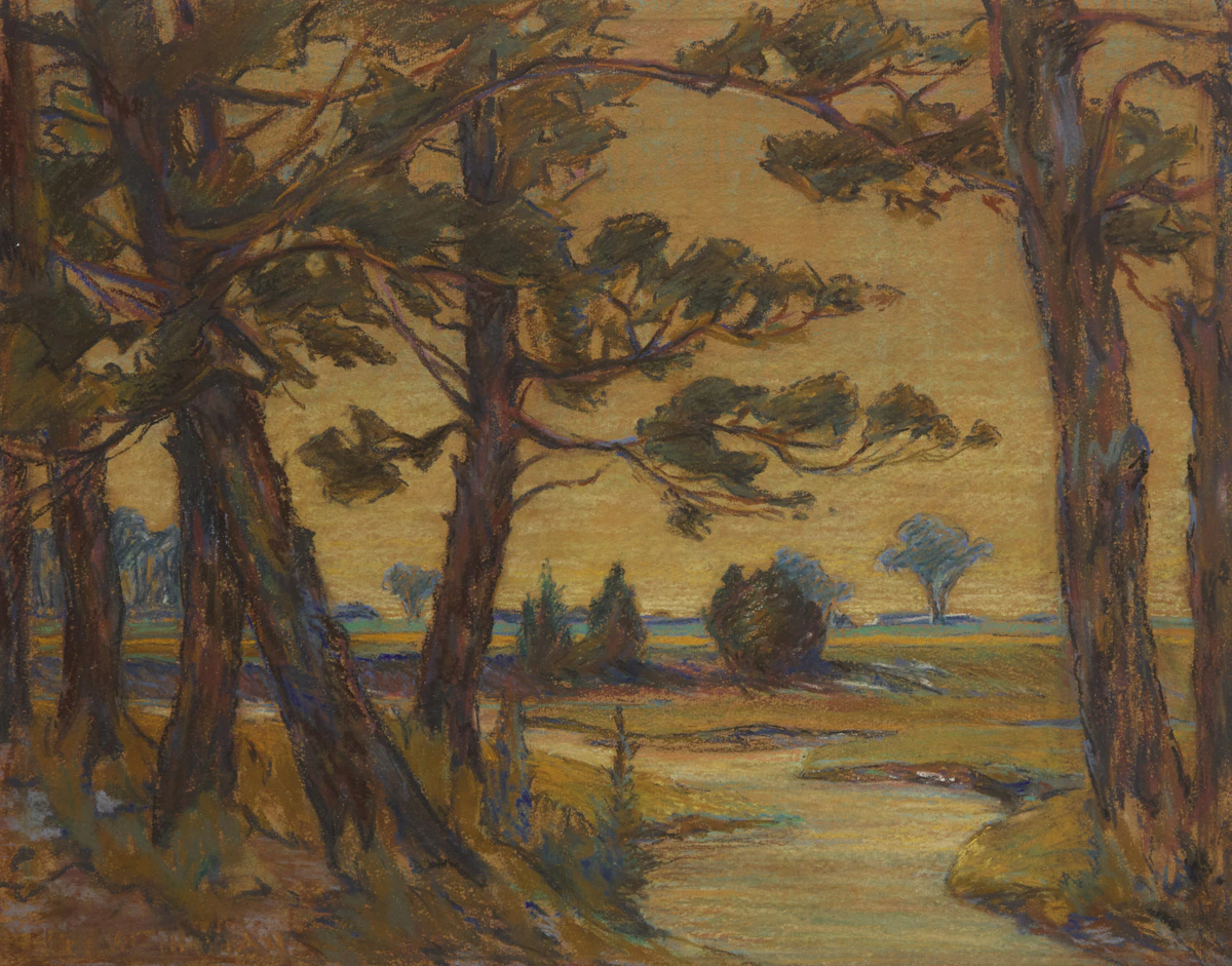 Florence Helena McGillivray, River Landscape, pastel