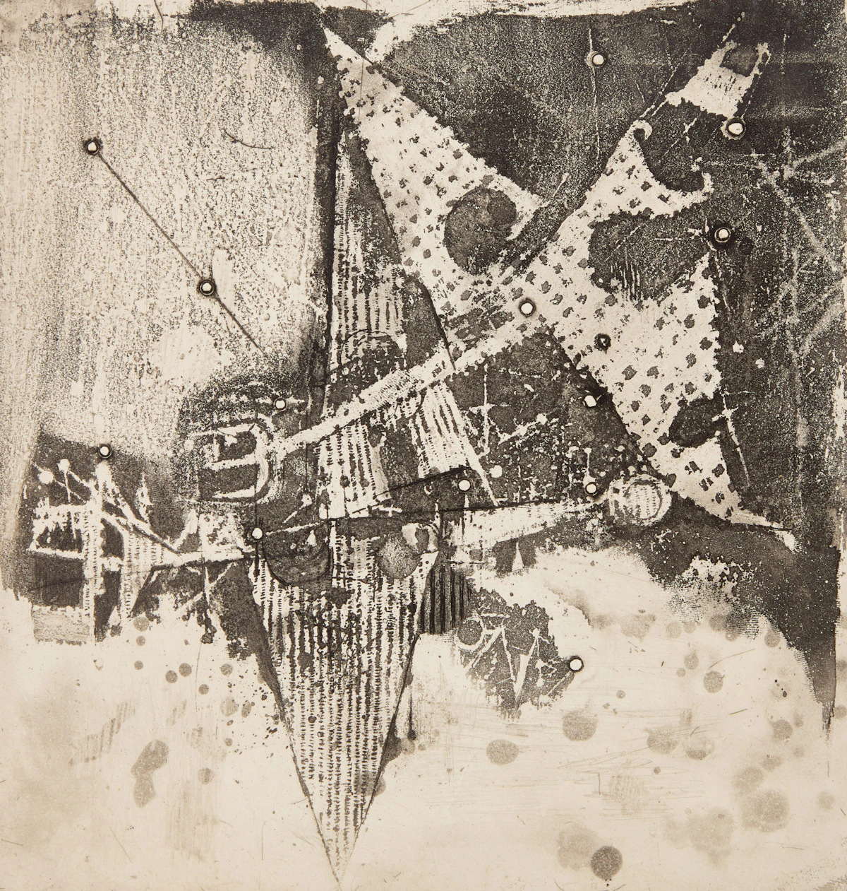 Johnny Friedlaender, Die Vogel, etching with aquatint