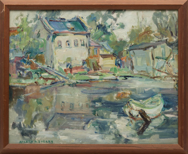 Aileen Alma Cherry, House by a River, oil on canvas - view 2