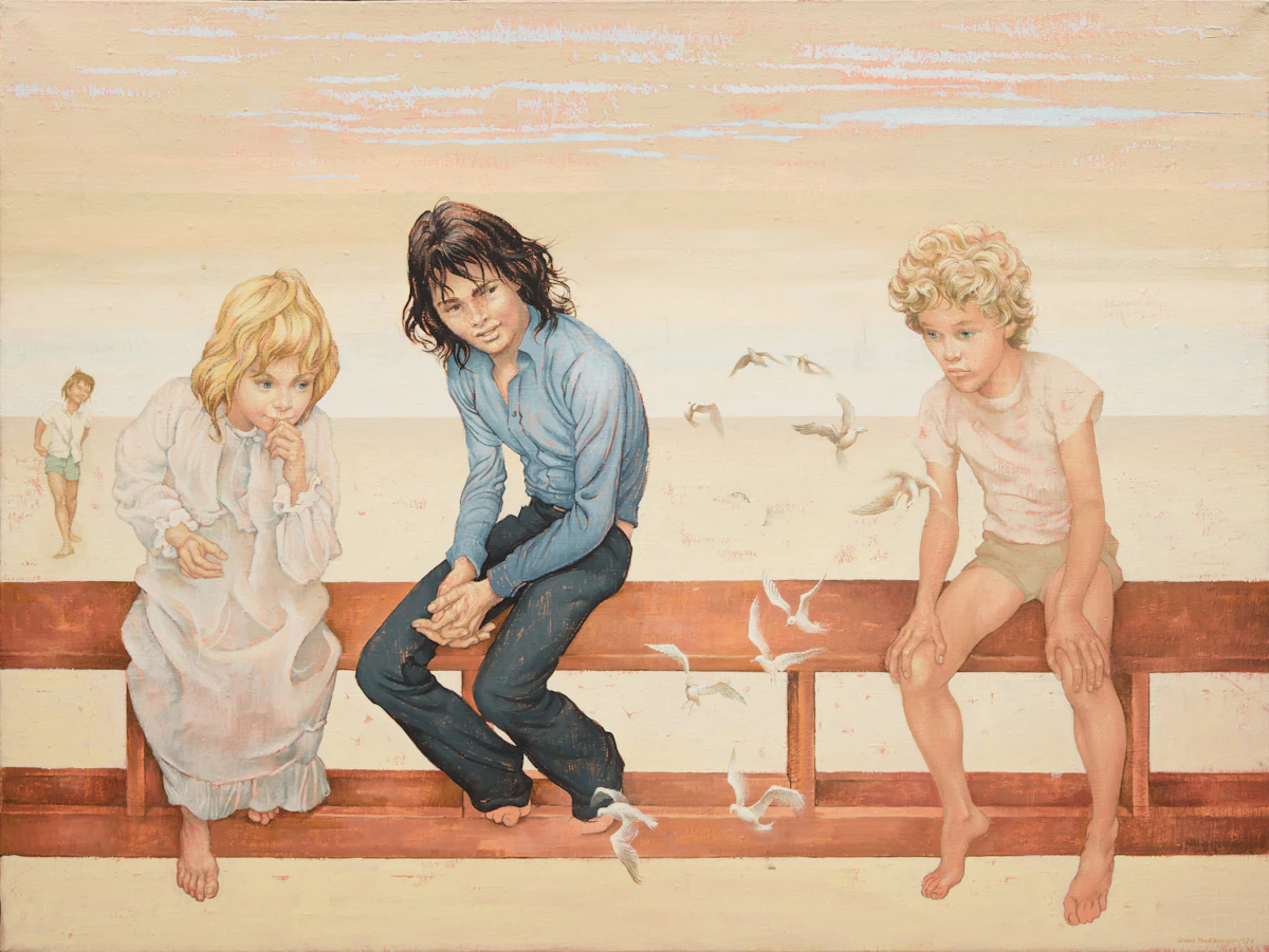 Grant Kenneth MacDonald, Children and Birds, oil on canvas, 1976