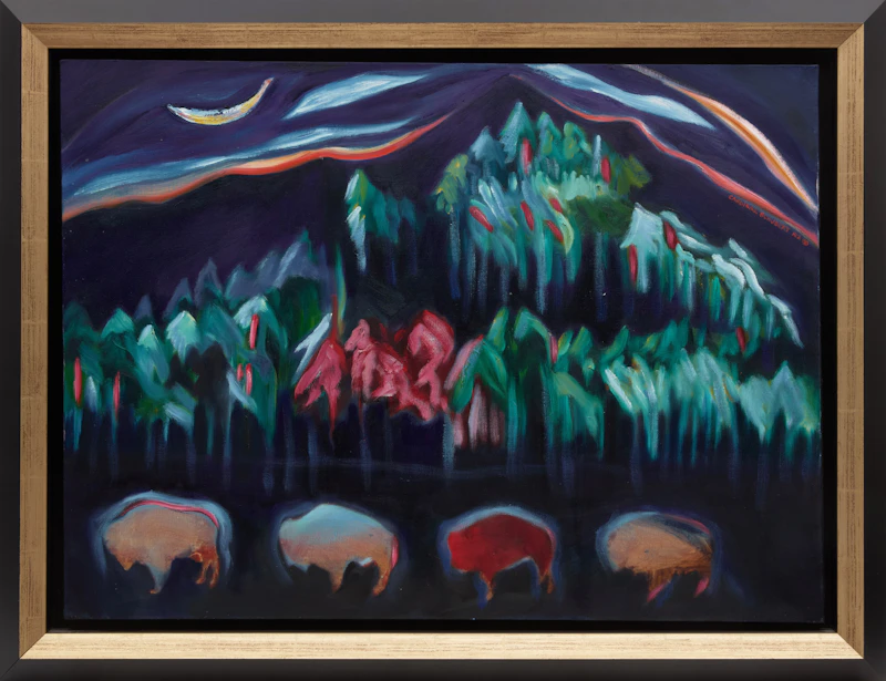Joane Cardinal-Schubert, Moonlight Sonota, oil on canvas, 1989 - view 2