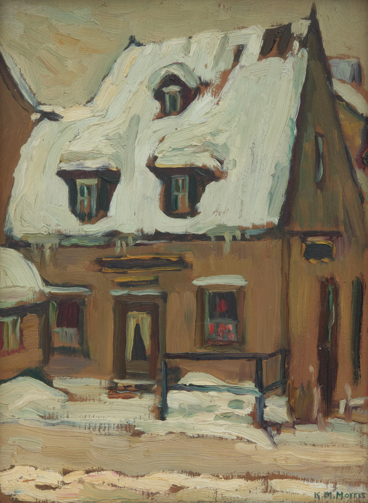 Kathleen Moir Morris, Montcalm's House, St. Louis St., Quebec, oil on board