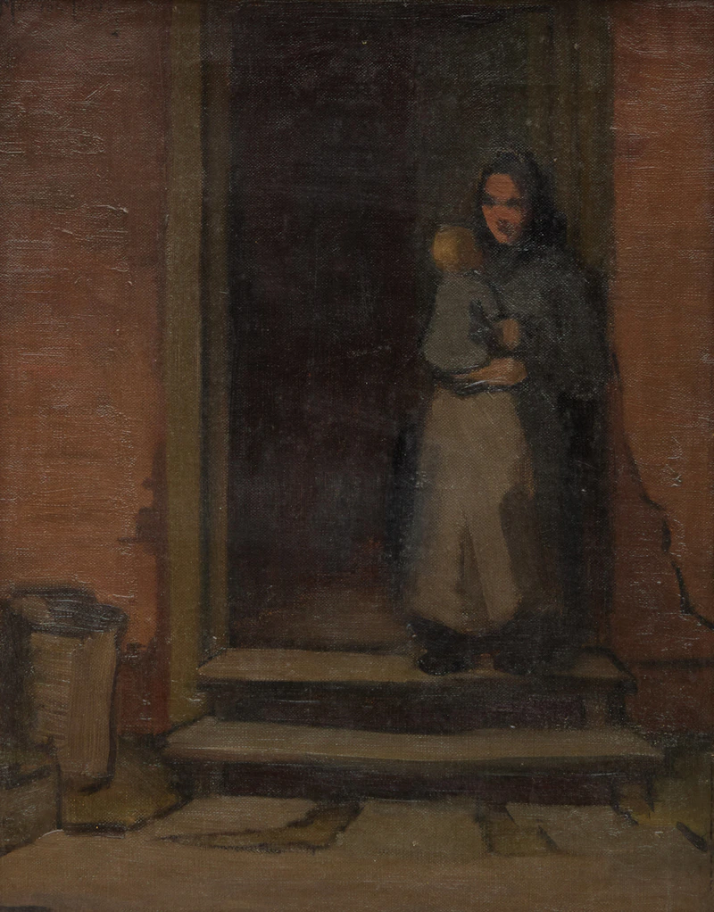 Marion Long, Woman and Child, oil on canvas