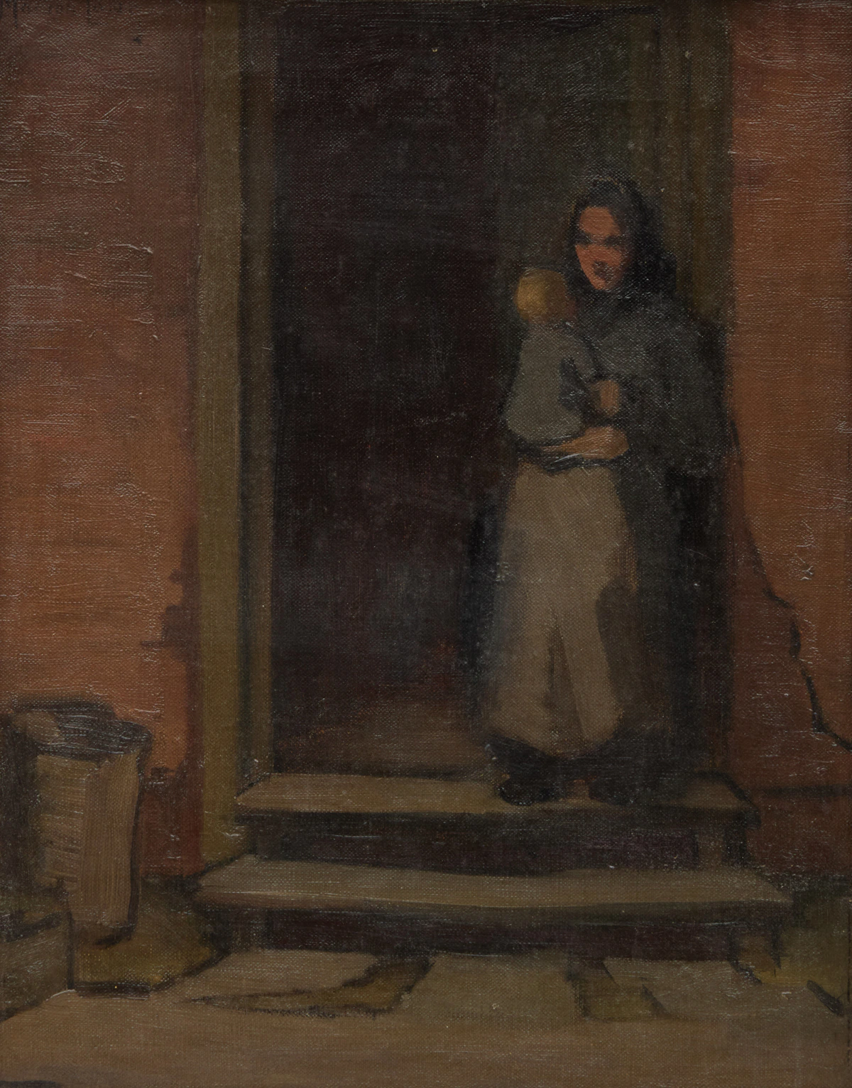 Marion Long, Woman and Child, oil on canvas