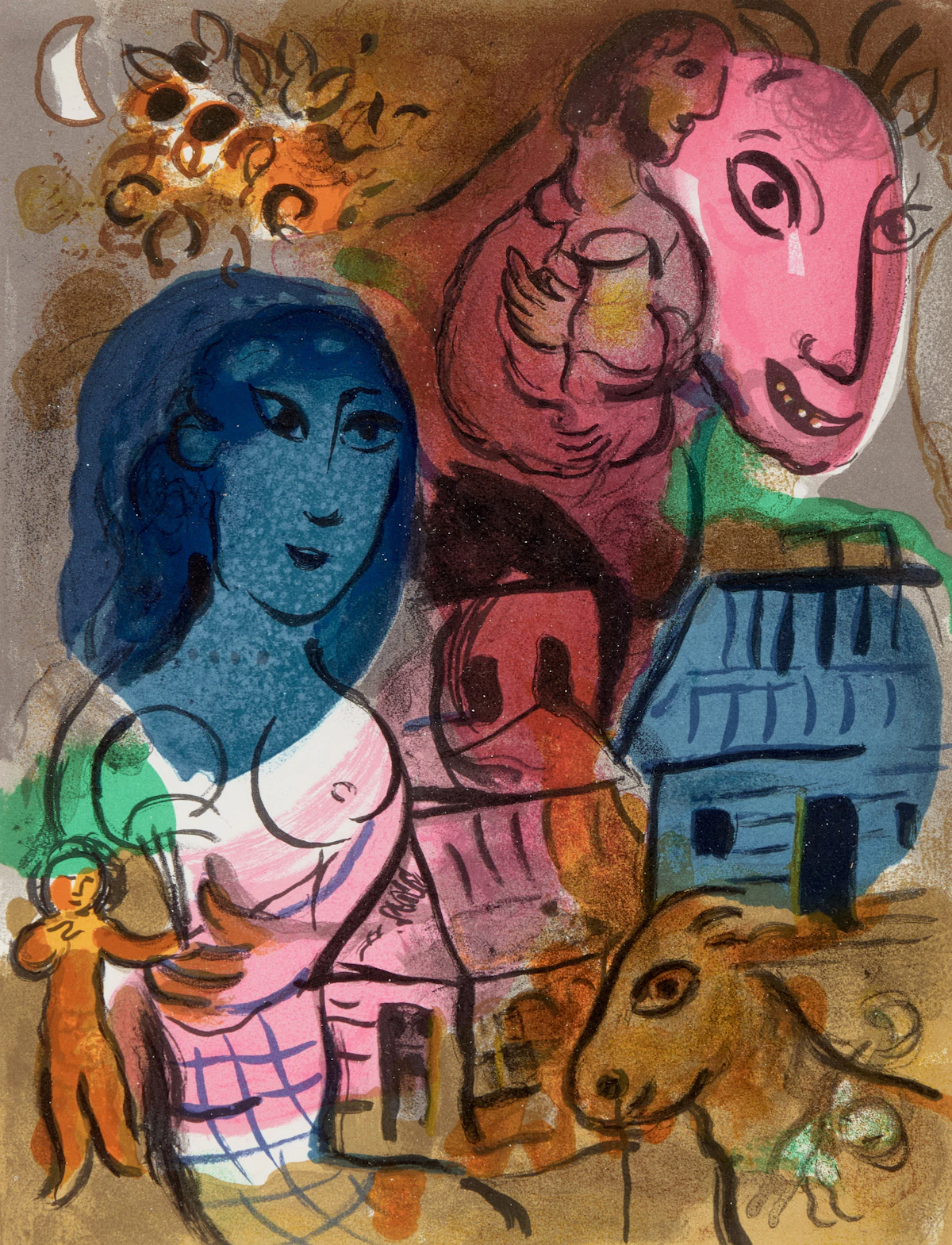 Marc Chagall, Hommage, colour lithograph