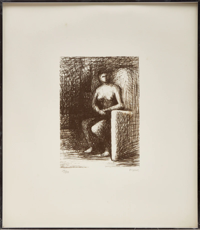 Henry Moore, Seated Figure III: Dark Room, lithograph - view 2