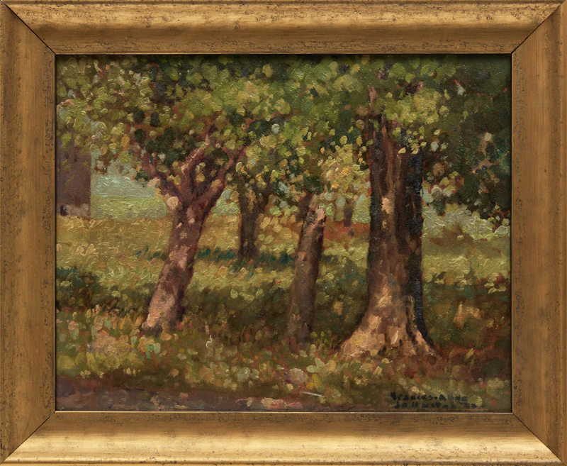 Frances Anne Johnston, In the Orchard, oil on board, 1932 - view 2