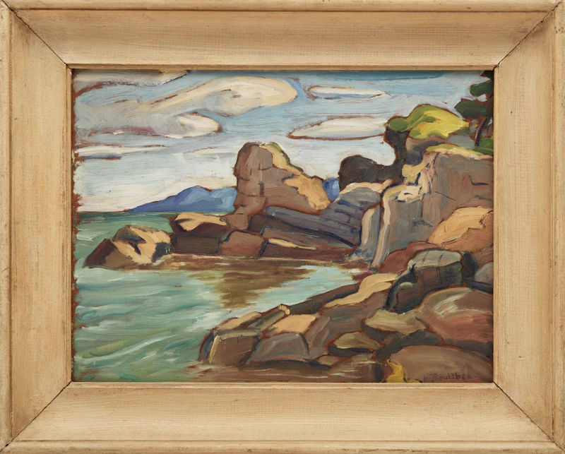 Hesill Boultbee, Rocks and Water Near La Malbaie, oil on board, 1964 - view 2