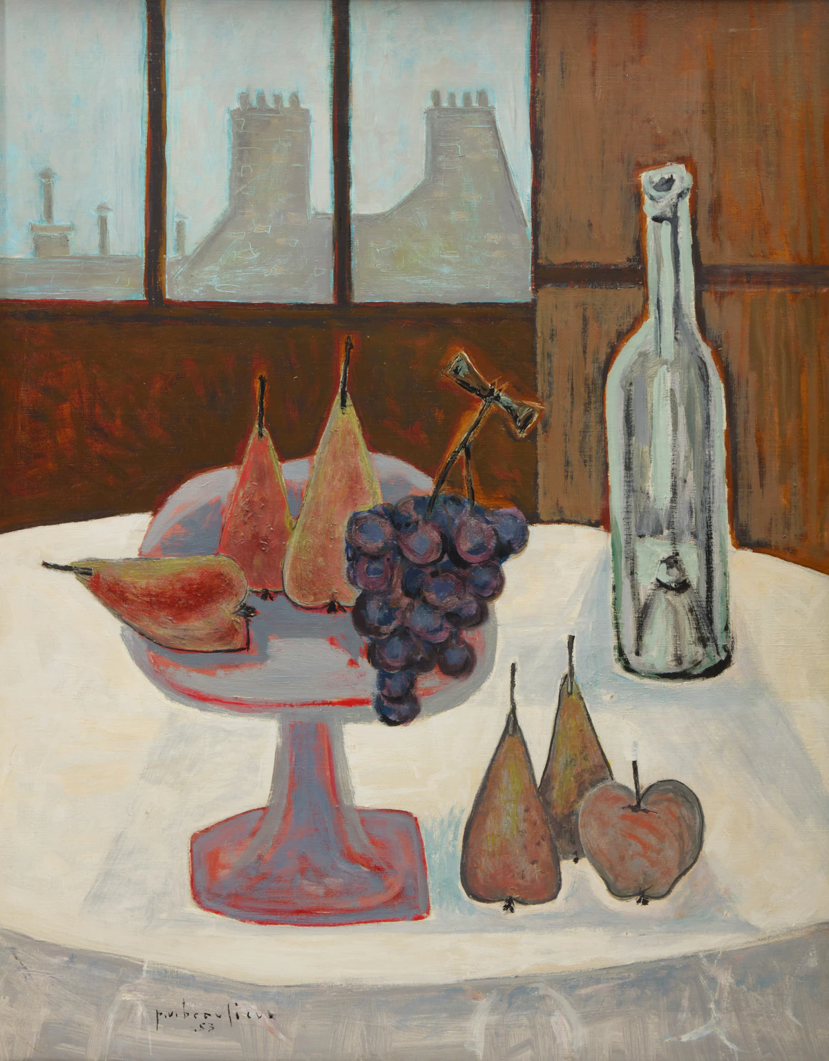 Paul-Vanier Beaulieu, Nature morte à l'atelier, oil on canvas, 1953
