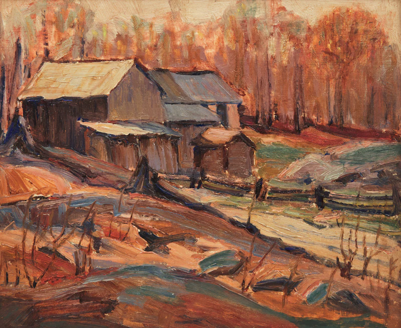 Frederick Grant Banting, Farm Landscape, 1941, oil on board