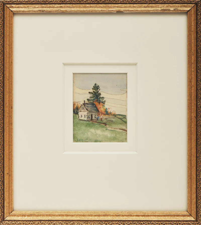 Florence Helena McGillivray, Cottage and Figures; Venetian Night (Boats at Evening), two watercolours - view 2