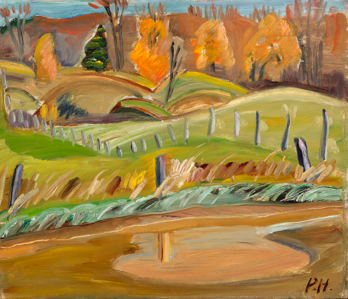 Efa Prudence Heward, Near Cowansville, Quebec, 1944, oil on panel