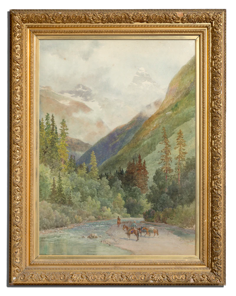 Lucius Richard O'Brien, The Great Peak of the Selkirks, British Columbia, watercolour on paper laid down on paper mounted to board, 1889 - view 2