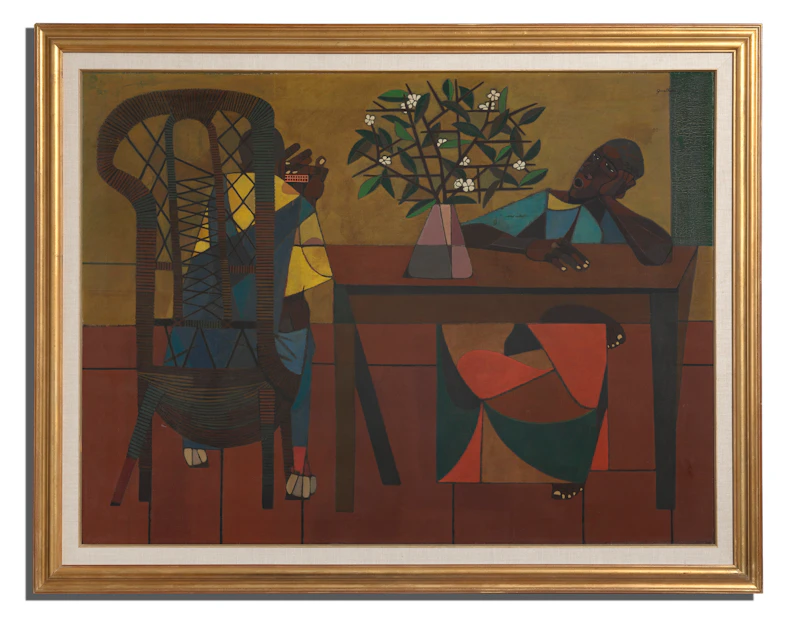 Robert Gwathmey, Tree Flowers and Mouth Organ Music, oil on canvas - view 2