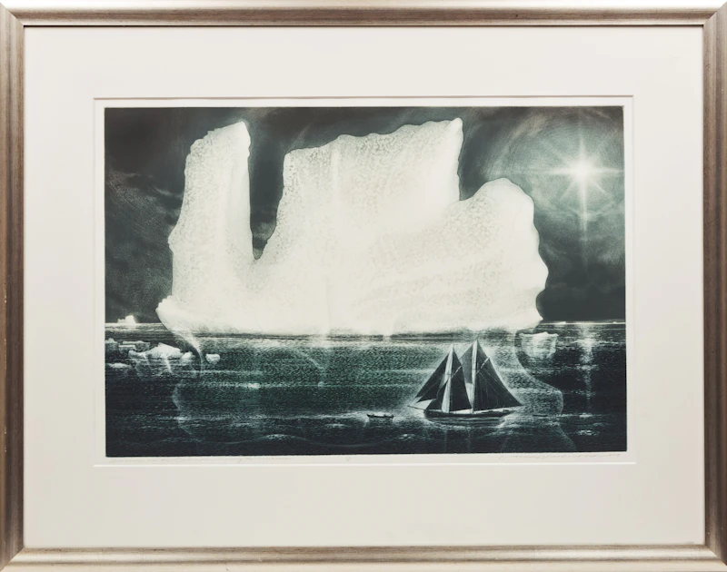 David Lloyd Blackwood, Down on the Labrador: Towing the Nickerson, etching and aquatint, 2004 - view 2