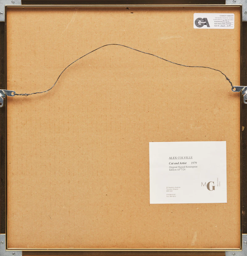 David Alexander Colville, Cat and Artist, colour serigraph, 1979 - view 3