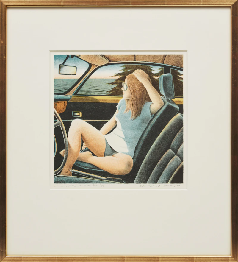 Christopher Pratt, Summer of the Karmann Ghia, colour lithograph, 1998 - view 2