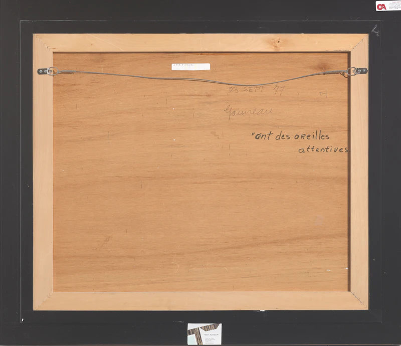 Pierre Gauvreau, Ont des oreilles attentives, oil on board, 1977 - view 3