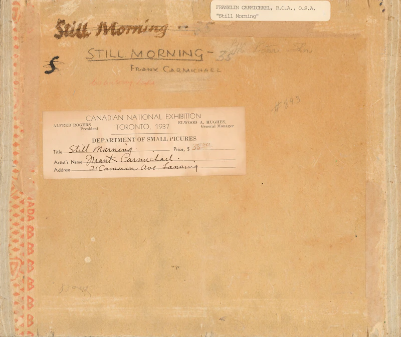 Franklin Carmichael, Still Morning, oil on board, 1936 - view 3