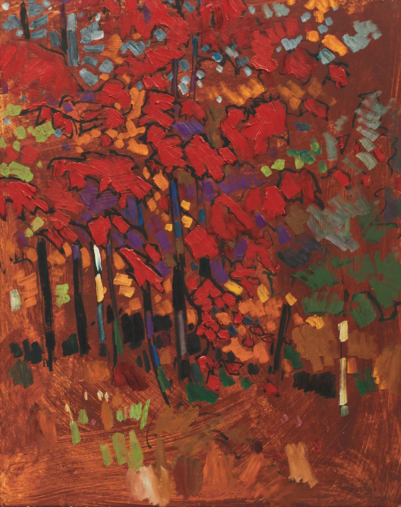 Arthur Shilling, Autumn Red, oil on masonite - view 1