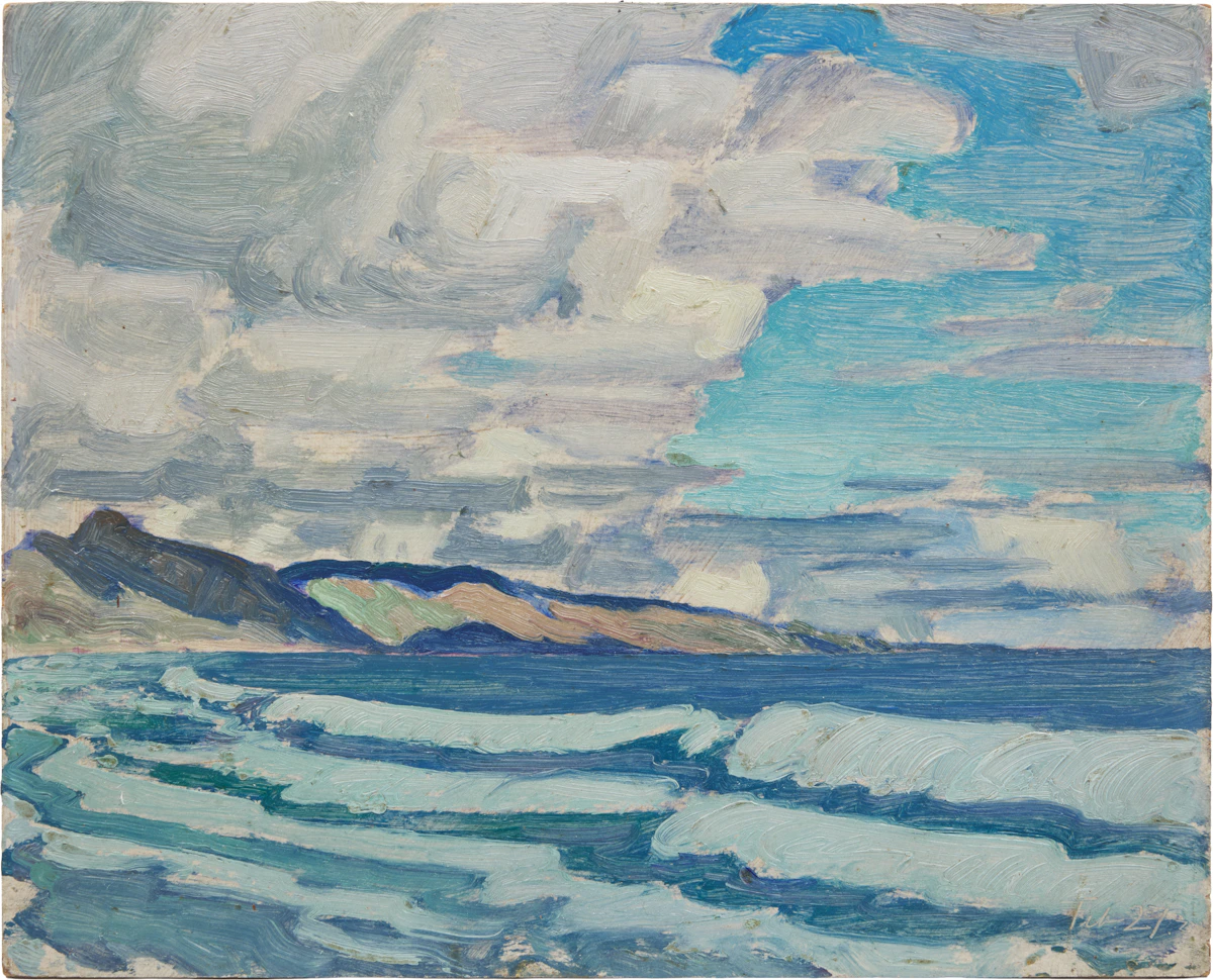 James Edward Hervey MacDonald, Surf, Barbados, oil on board, 1932