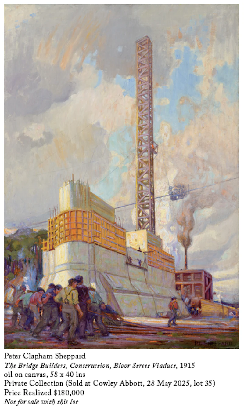 Peter Clapham Sheppard, Bloor Street Viaduct, oil on board, 1915 - view 4