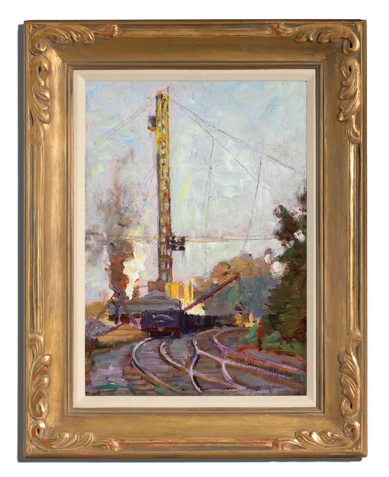 Peter Clapham Sheppard, Bloor Street Viaduct, oil on board, 1915 - view 2