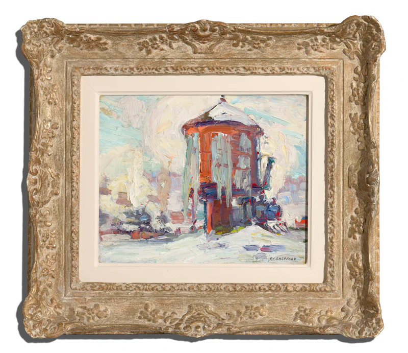 Peter Clapham Sheppard, The Gas Works, oil on board, 1912 - view 2