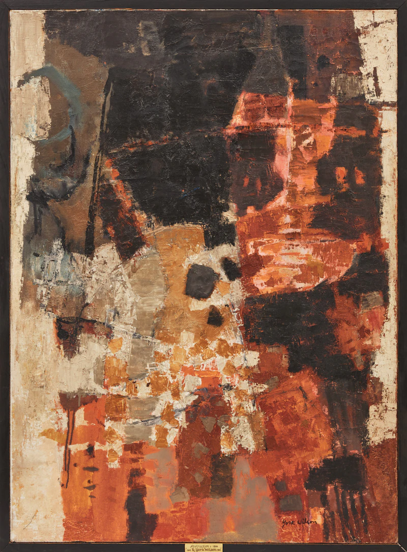 Ronald York Wilson, Composition - Red and Black, oil on canvas, circa 1966 - view 2