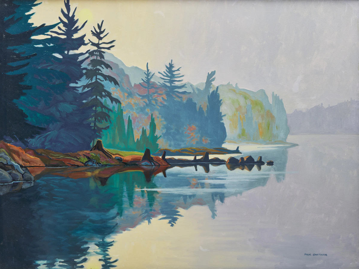 Paul Gauthier, Misty Shoreline, oil on canvas