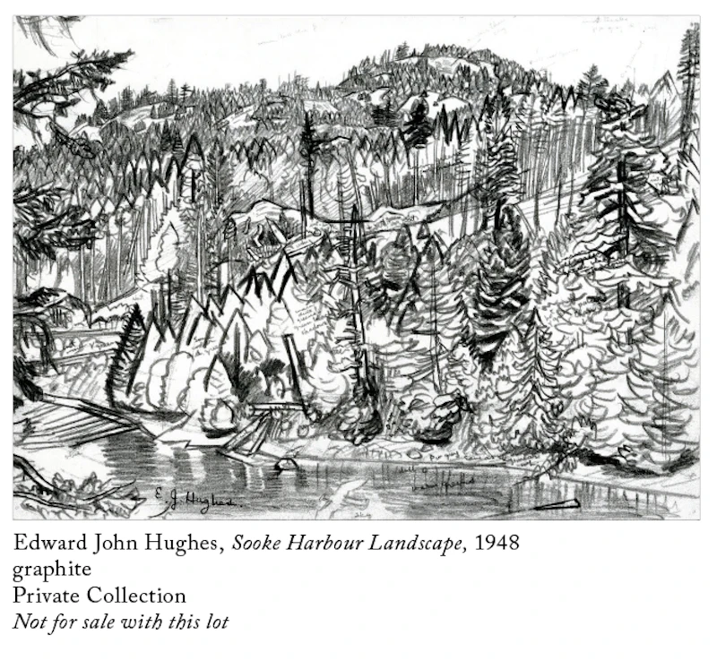 Edward John Hughes, Sooke Harbour Landscape, oil on canvas, 1951 - view 5