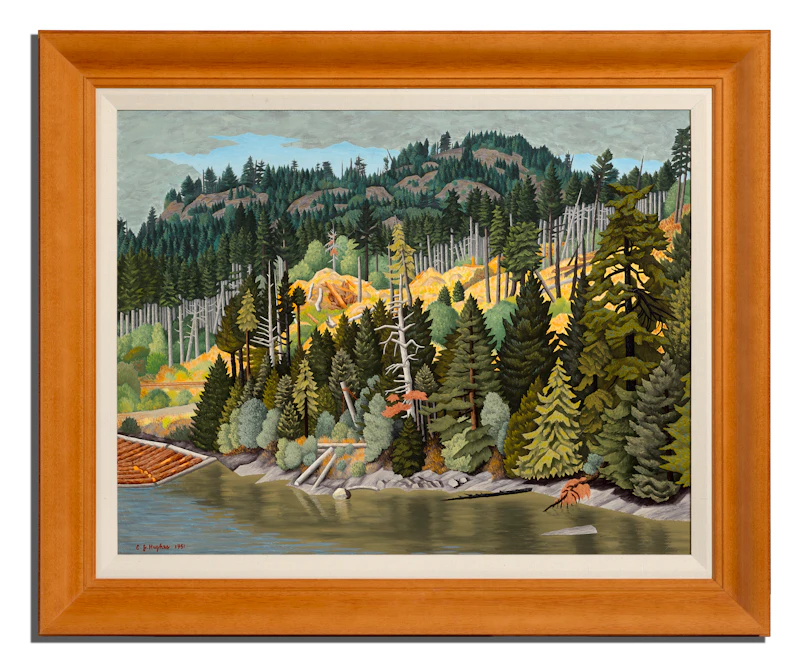 Edward John Hughes, Sooke Harbour Landscape, oil on canvas, 1951 - view 2