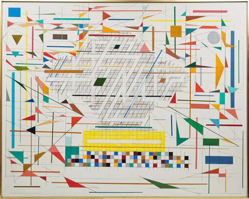 Allan Lorne Hecker, Deconstructed Grid, acrylic and latex on canvas - view 2
