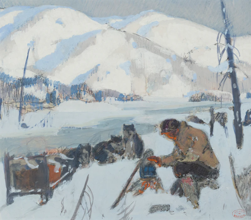 Study for "François Paradis Camping in the Snow" (Maria Chapdelaine) by Clarence Alphonse Gagnon
