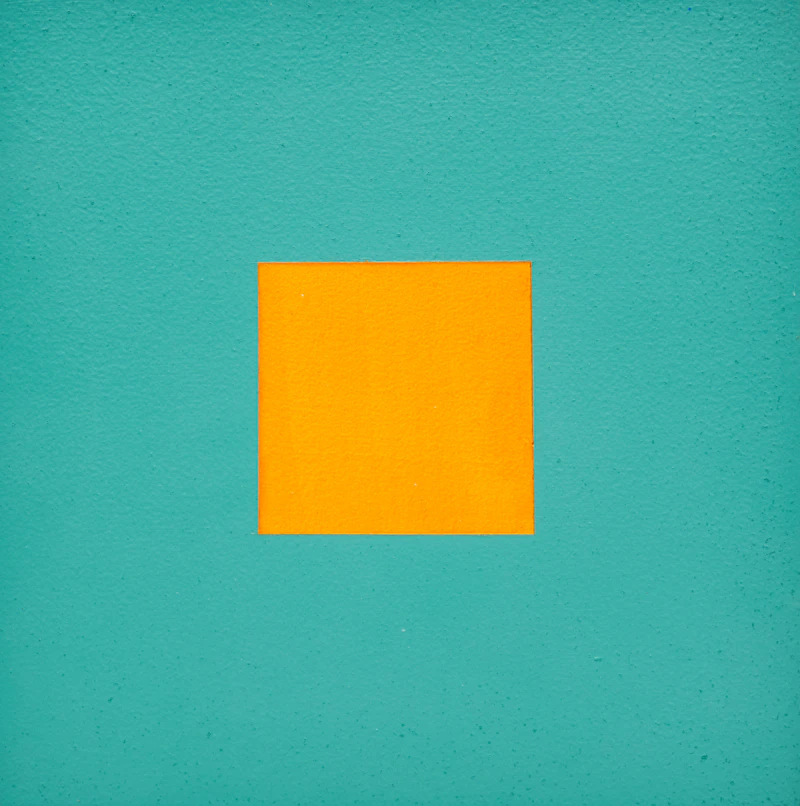 Claude Tousignant, Sans titre (turquoise et orange), acrylic on board, 2017 - view 1