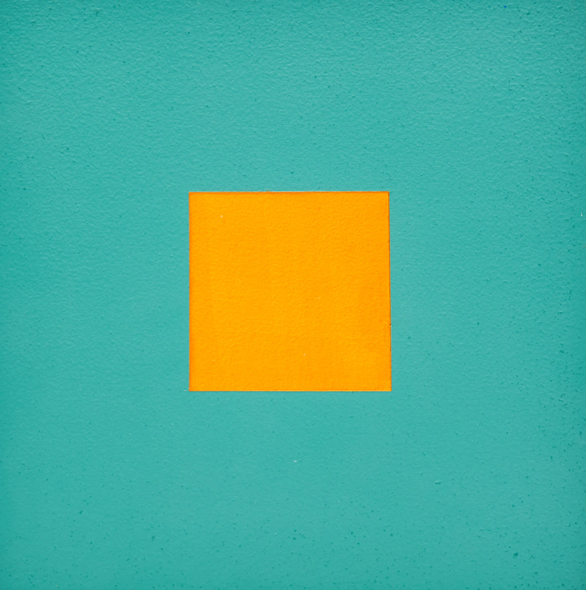 Claude Tousignant, Sans titre (turquoise et orange), acrylic on board, 2017