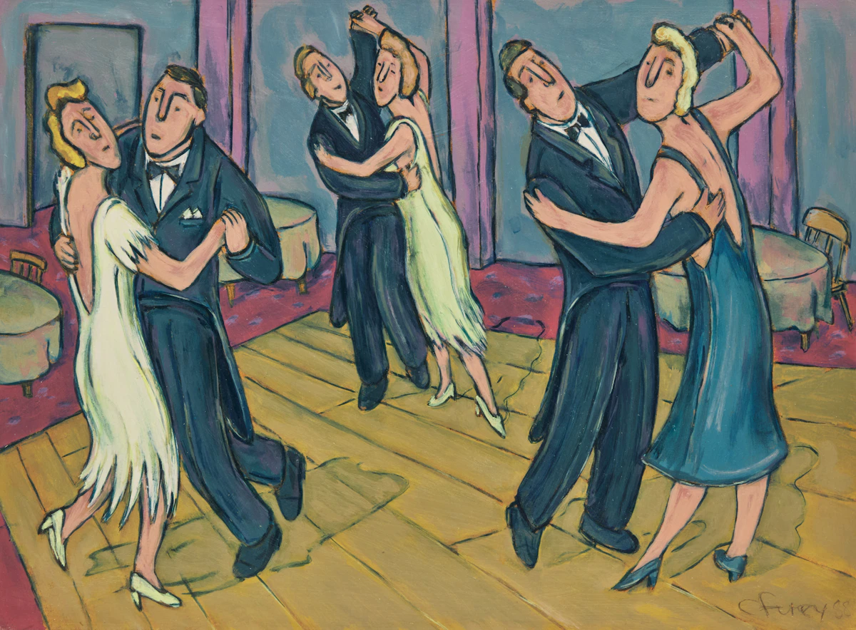 Conrad Furey, Ballroom Dancing, acrylic on board, 1988