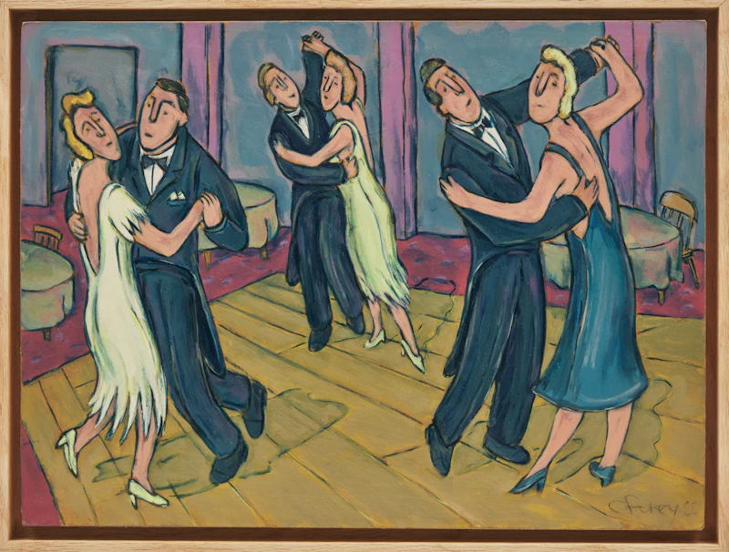 Conrad Furey, Ballroom Dancing, acrylic on board, 1988 - view 2