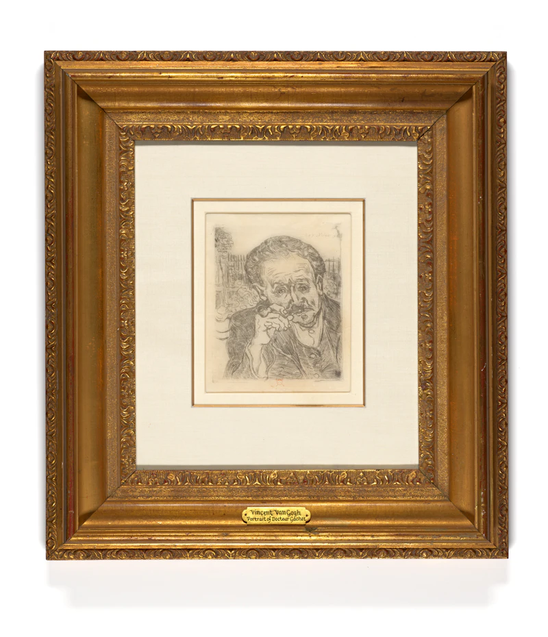 Vincent van Gogh, Homme à la Pipe: Portrait du Docteur Gachet, etching on laid Japan paper, with wide margins, 1890 - view 2
